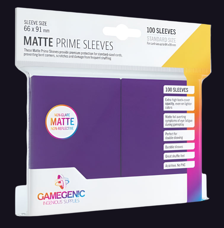 Image for GameGenic Matte Prime Sleeve - Standard Size - Purple (100-Pack) - Card Sleeves