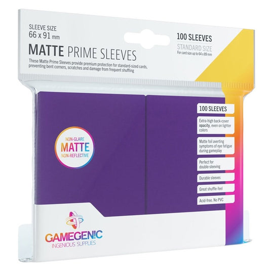 Image for GameGenic Matte Prime Sleeve - Standard Size - Purple (100-Pack) - Card Sleeves