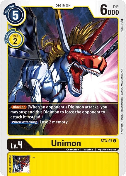 Image for Unimon (ST3-07 C) (ST-3) - Digimon Card Game