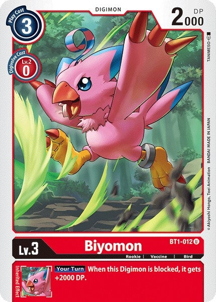 Image for Biyomon - BT1-012 (BT1-012 U) (BT01-03A) - Digimon Card Game