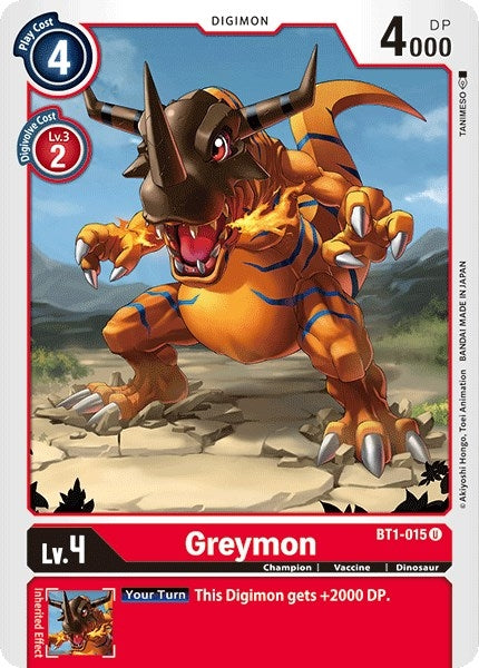 Image for Greymon - BT1-015 (BT1-015 U) (BT01-03A) - Digimon Card Game