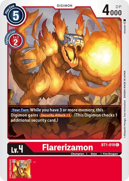 Image for Flarerizamon (BT1-018 C) (BT01-03A) - Digimon Card Game