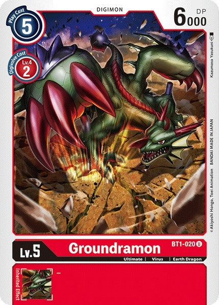 Image for Groundramon (BT1-020 U) (BT01-03A) - Digimon Card Game