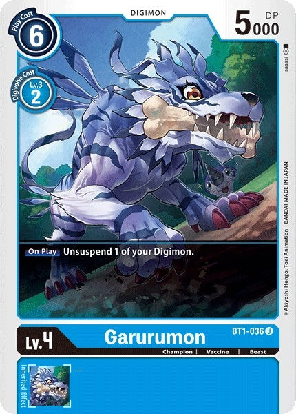 Image for Garurumon - BT1-036 (BT1-036 U) (BT01-03A) - Digimon Card Game