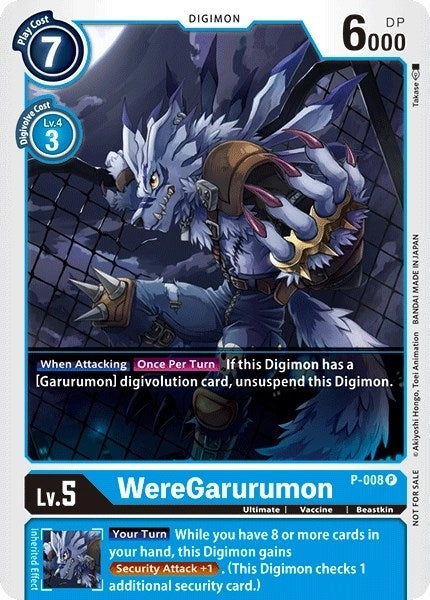 Image for WereGarurumon - P-008 (P-008 P) (D-PR) - Digimon Card Game