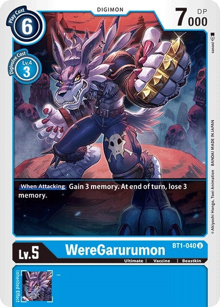Image for WereGarurumon - BT1-040 (BT1-040 U) (BT01-03A) - Digimon Card Game