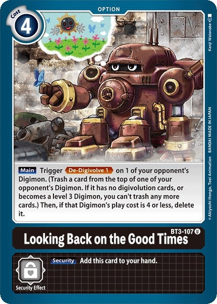 Image for Looking Back on the Good Times (BT3-107 U) (BT01-03A) - Digimon Card Game
