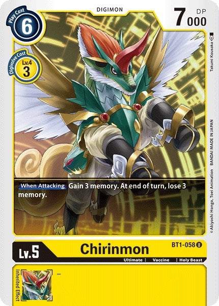 Image for Chirinmon (BT1-058 U) (BT01-03A) - Digimon Card Game