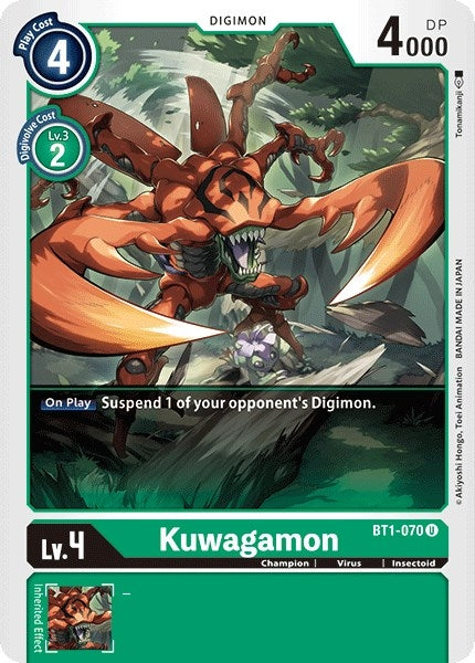 Image for Kuwagamon (BT1-070 U) (BT01-03A) - Digimon Card Game