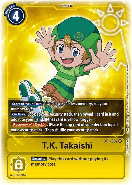 Image for T.K. Takaishi (Box Topper) (BT1-087 R) (BT01-03A) - Digimon Card Game