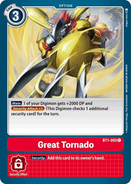 Image for Great Tornado (BT1-093 C) (BT01-03A) - Digimon Card Game
