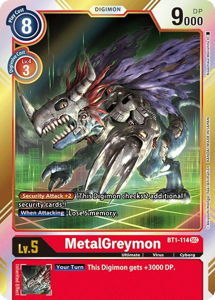 Image for MetalGreymon (Secret Rare) (BT1-114 SEC) (BT01-03A) - Digimon Card Game