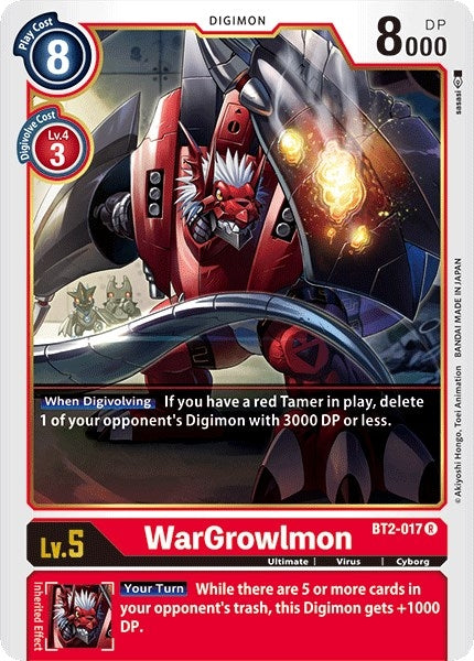 Image for WarGrowlmon (BT2-017 R) (BT01-03A) - Digimon Card Game