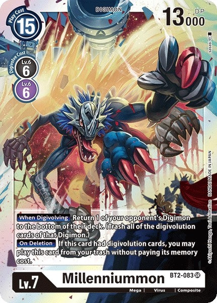 Image for Millenniummon (BT2-083 SR) (BT01-03A) - Digimon Card Game