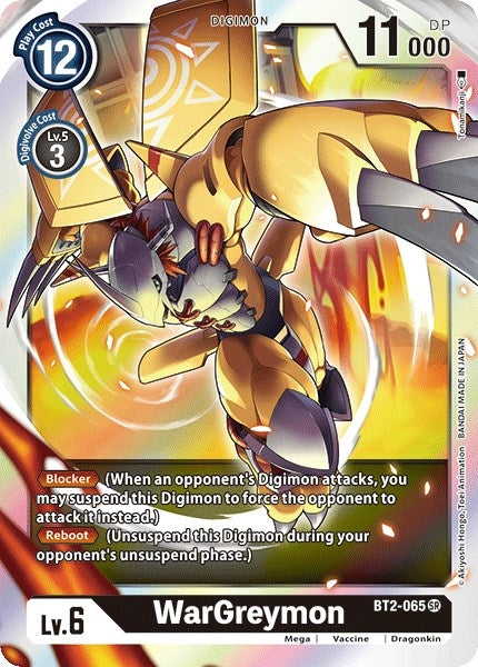 Image for WarGreymon - BT2-065 (BT2-065 SR) (BT01-03A) - Digimon Card Game
