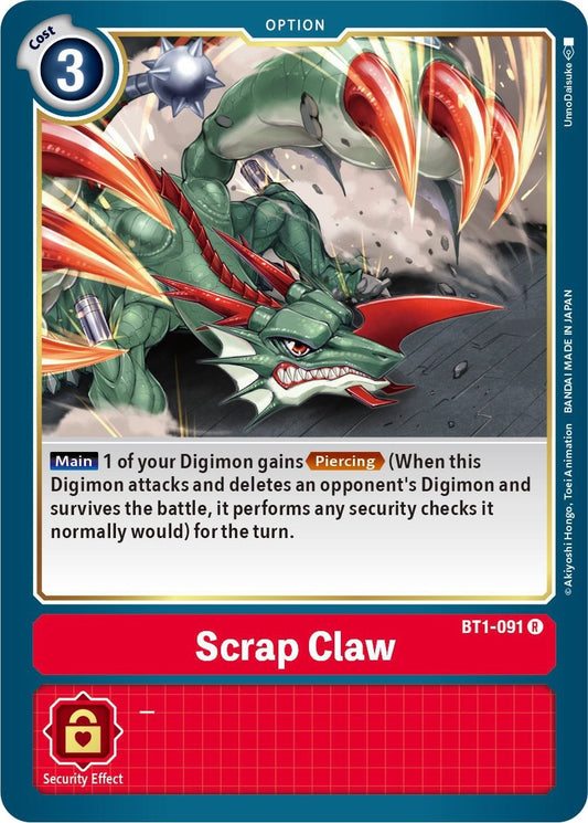 Image for Scrap Claw (BT1-091 R) (BT01-03B) - Digimon Card Game