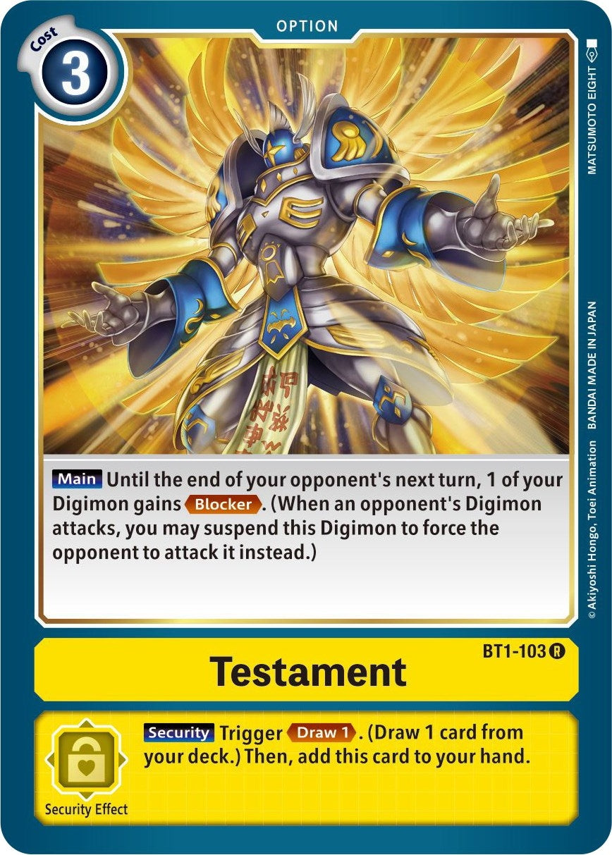 Image for Testament (BT1-103 R) (BT01-03B) - Digimon Card Game