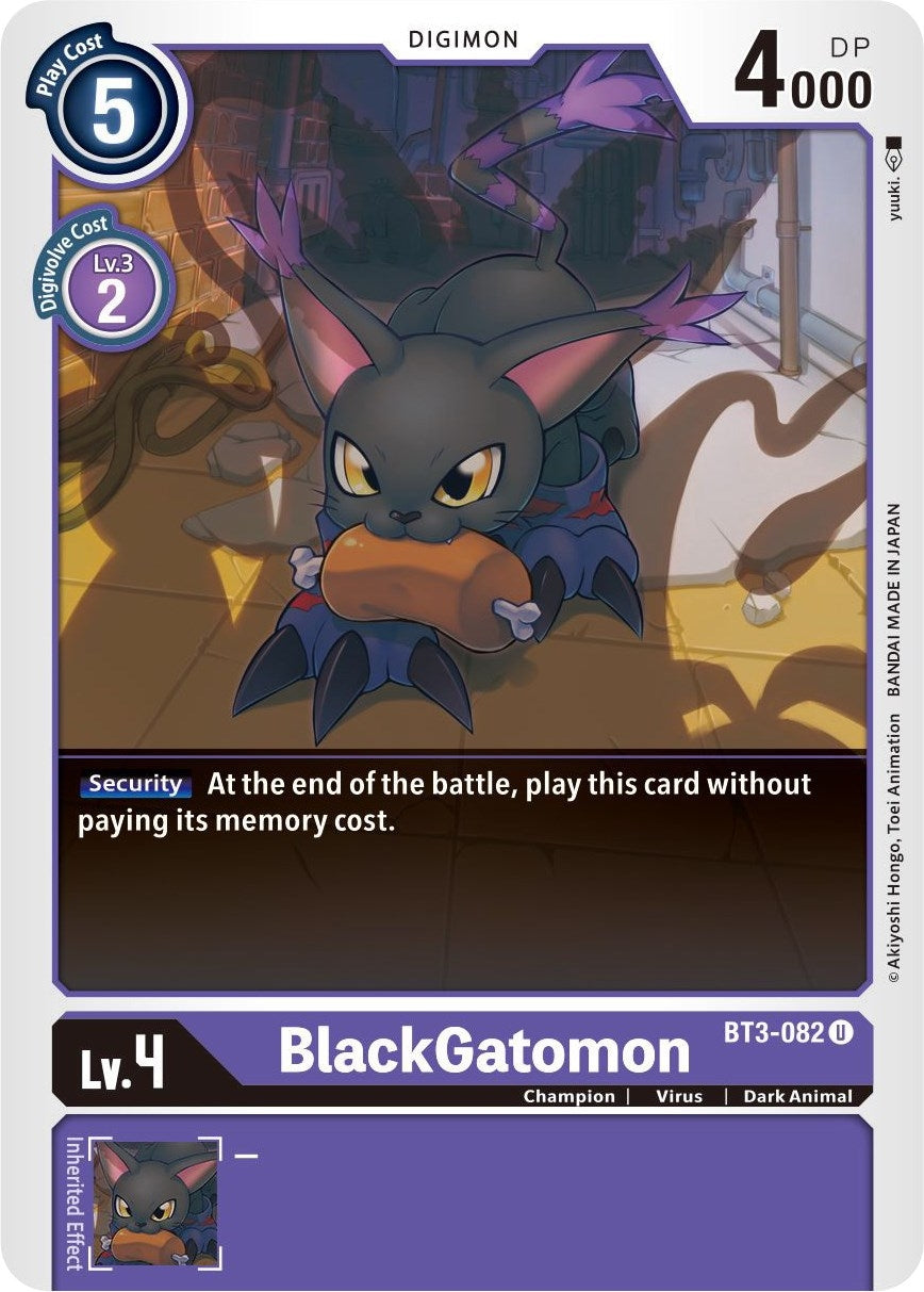 Image for BlackGatomon (BT3-082 U) (BT01-03B) - Digimon Card Game