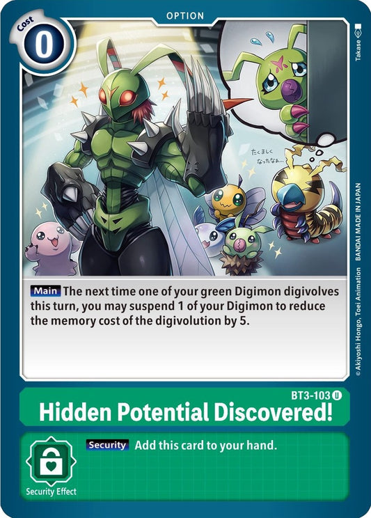 Image for Hidden Potential Discovered! (BT3-103 U) (BT01-03B) - Digimon Card Game