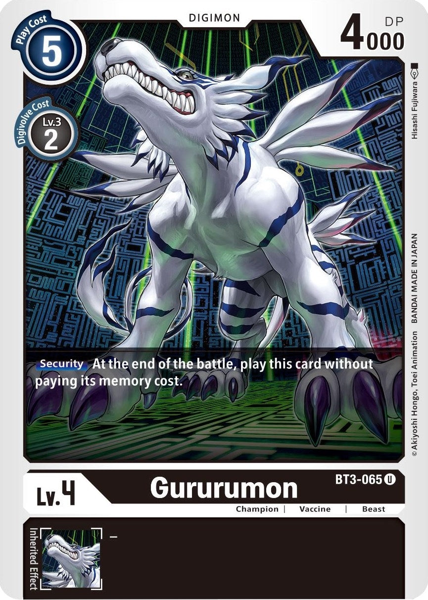 Image for Gururumon (BT3-065 U) (BT01-03B) - Digimon Card Game