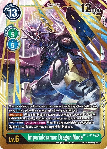 Image for Imperialdramon Dragon Mode (Secret Rare) (BT3-111 SEC) (BT01-03B) - Digimon Card Game