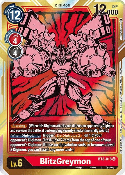 Image for BlitzGreymon - BT3-018 (Dash Pack Ver. 1.5) (BT3-018 SR) (BT01-03A) - Digimon Card Game