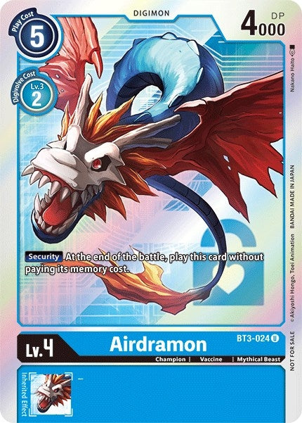 Image for Airdramon (Box Topper) (BT3-024 U) (BT01-03B) - Digimon Card Game