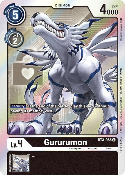 Image for Gururumon (Box Topper) (BT3-065 U) (BT01-03B) - Digimon Card Game