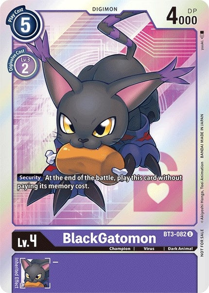 Image for BlackGatomon (Box Topper) (BT3-082 U) (BT01-03B) - Digimon Card Game