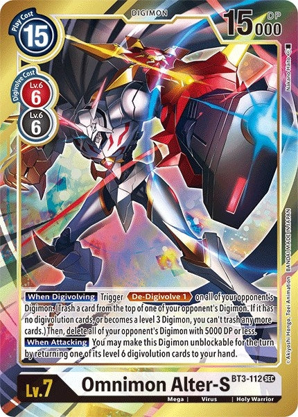 Image for Omnimon Alter-S (Secret Rare) (Alternate Art) (BT3-112 SEC) (BT01-03B) - Digimon Card Game
