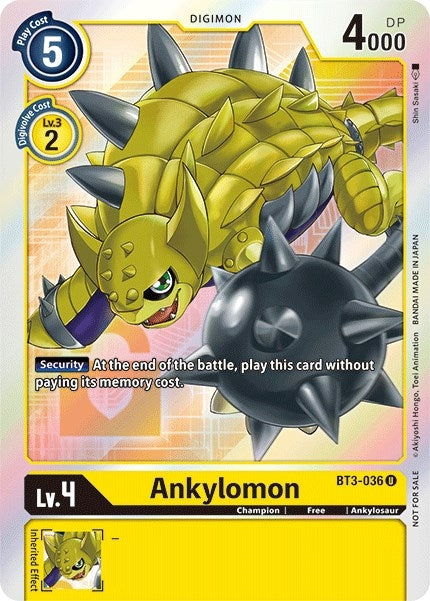 Image for Ankylomon (Box Topper) (BT3-036 U) (BT01-03B) - Digimon Card Game