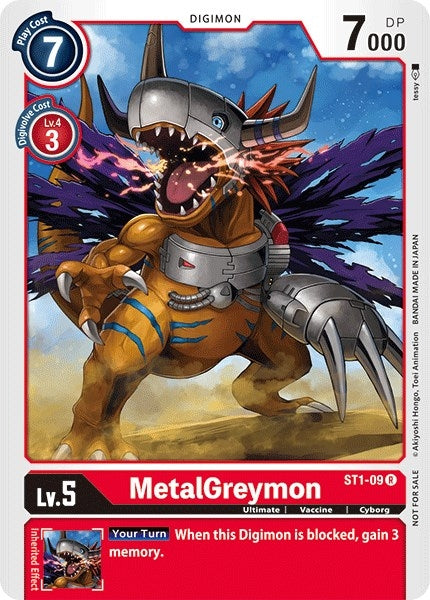 Image for MetalGreymon - ST1-09 (Tamer Battle Pack 1) (ST1-09 R) (ST-1) - Digimon Card Game