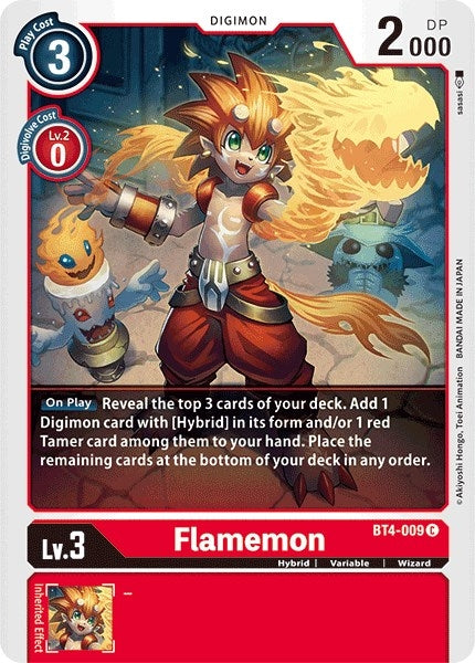 Image for Flamemon (BT4-009 C) (BT04) - Digimon Card Game