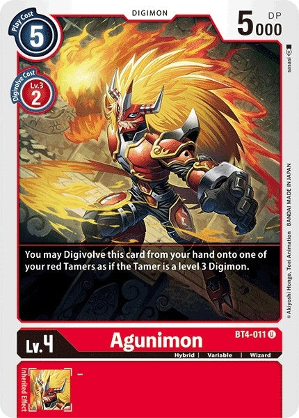 Image for Agunimon (BT4-011 U) (BT04) - Digimon Card Game
