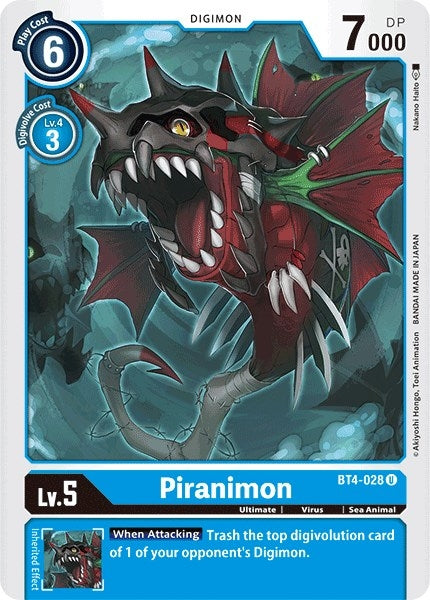Image for Piranimon (BT4-028 U) (BT04) - Digimon Card Game