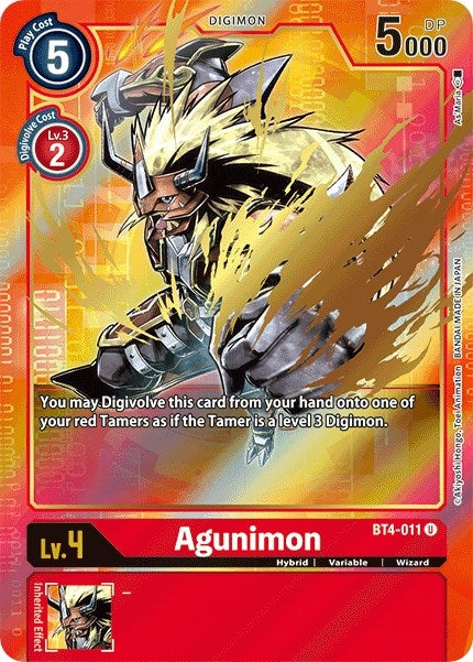 Image for Agunimon (Alternate Art) (BT4-011 U) (BT04) - Digimon Card Game