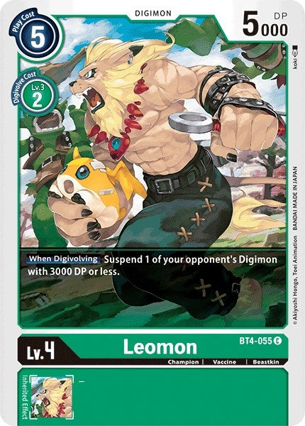 Image for Leomon (BT4-055 C) (BT04) - Digimon Card Game