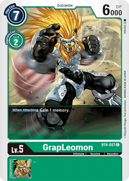 Image for GrapLeomon (BT4-057 C) (BT04) - Digimon Card Game
