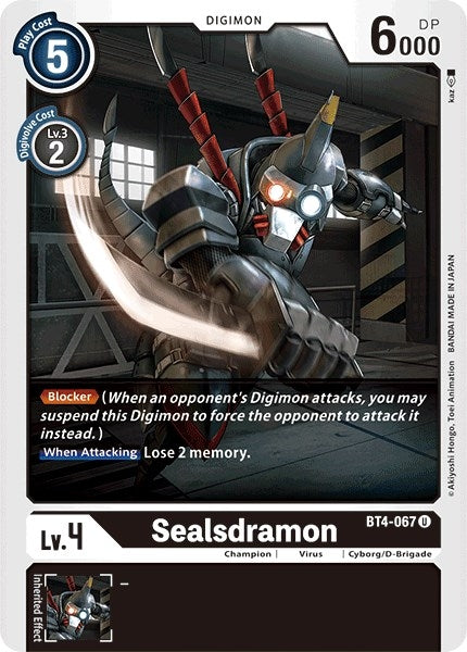 Image for Sealsdramon (BT4-067 U) (BT04) - Digimon Card Game