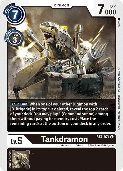 Image for Tankdramon (BT4-071 C) (BT04) - Digimon Card Game