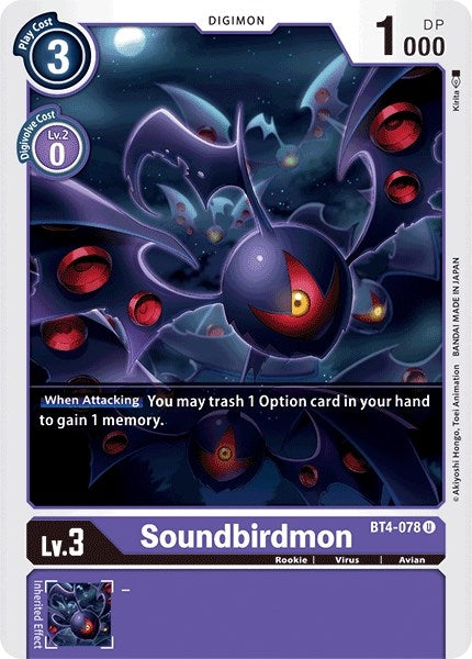 Image for Soundbirdmon (BT4-078 U) (BT04) - Digimon Card Game