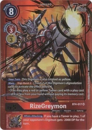 Image for RizeGreymon (Alternate Art) (BT4-017 SR) (BT04) - Digimon Card Game