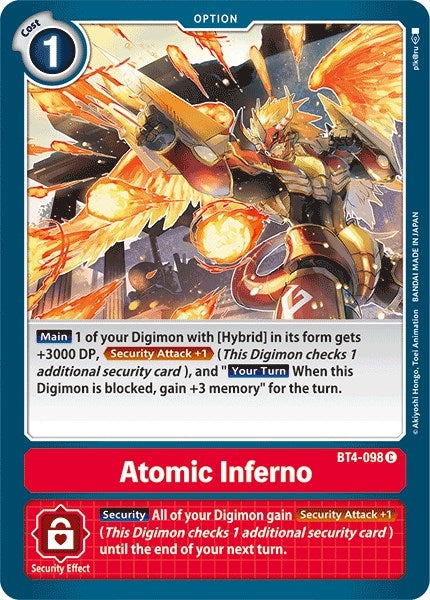 Image for Atomic Inferno (BT4-098 C) (BT04) - Digimon Card Game