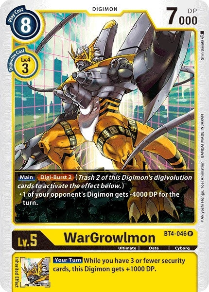 Image for WarGrowlmon (BT4-046 R) (BT04) - Digimon Card Game