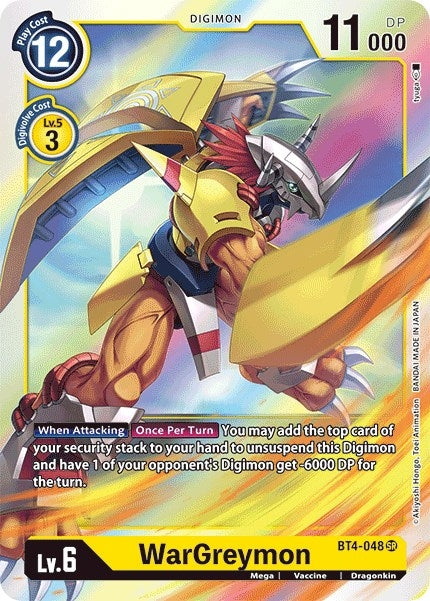 Image for WarGreymon (BT4-048 SR) (BT04) - Digimon Card Game