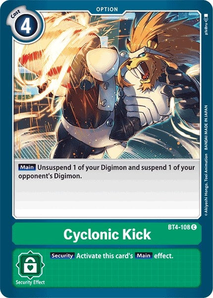 Image for Cyclonic Kick (BT4-108 C) (BT04) - Digimon Card Game