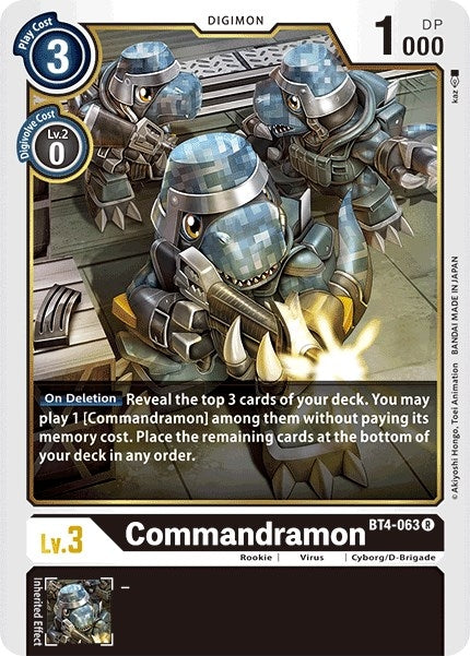 Image for Commandramon (BT4-063 R) (BT04) - Digimon Card Game