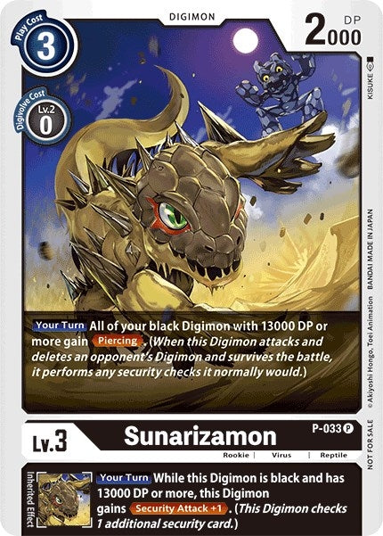 Image for Sunarizamon - P-033 (Great Legend Power Up Pack) (P-033 P) (D-PR) - Digimon Card Game