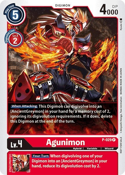 Image for Agunimon - P-029 (P-029 P) (D-PR) - Digimon Card Game