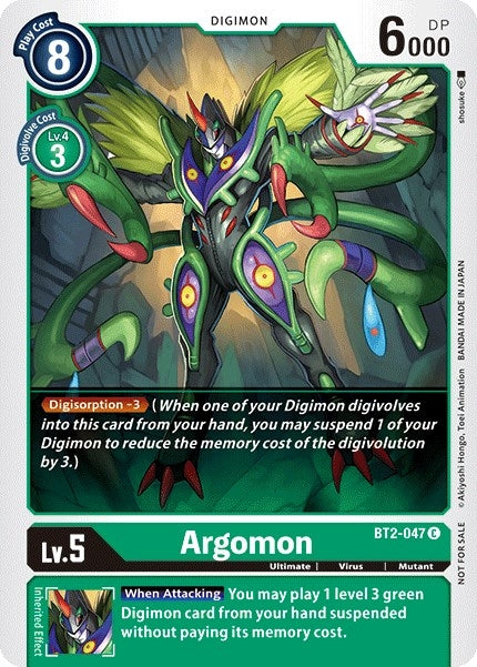 Image for Argomon - BT2-047 (Official Tournament Pack Vol.2) (BT2-047 C) (BT01-03A) - Digimon Card Game